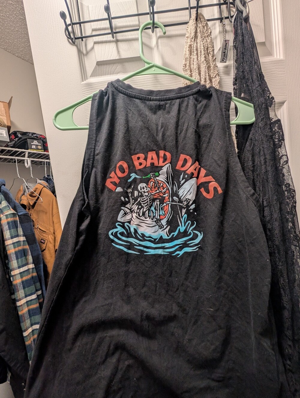 Mens' Black Graphic Swim Tank - 'No Bad Days'